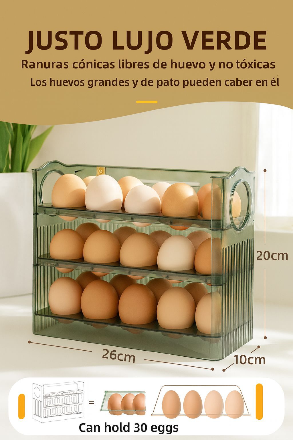Miniatura 2 de ORGANIZADOR DE HUEVOS 3 NIVELES